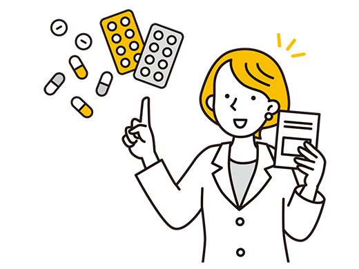 薬の説明する女性
